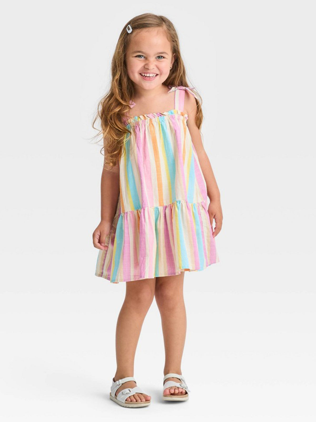 Image for Kids Girl Rainbow Striped Dress,Multi
