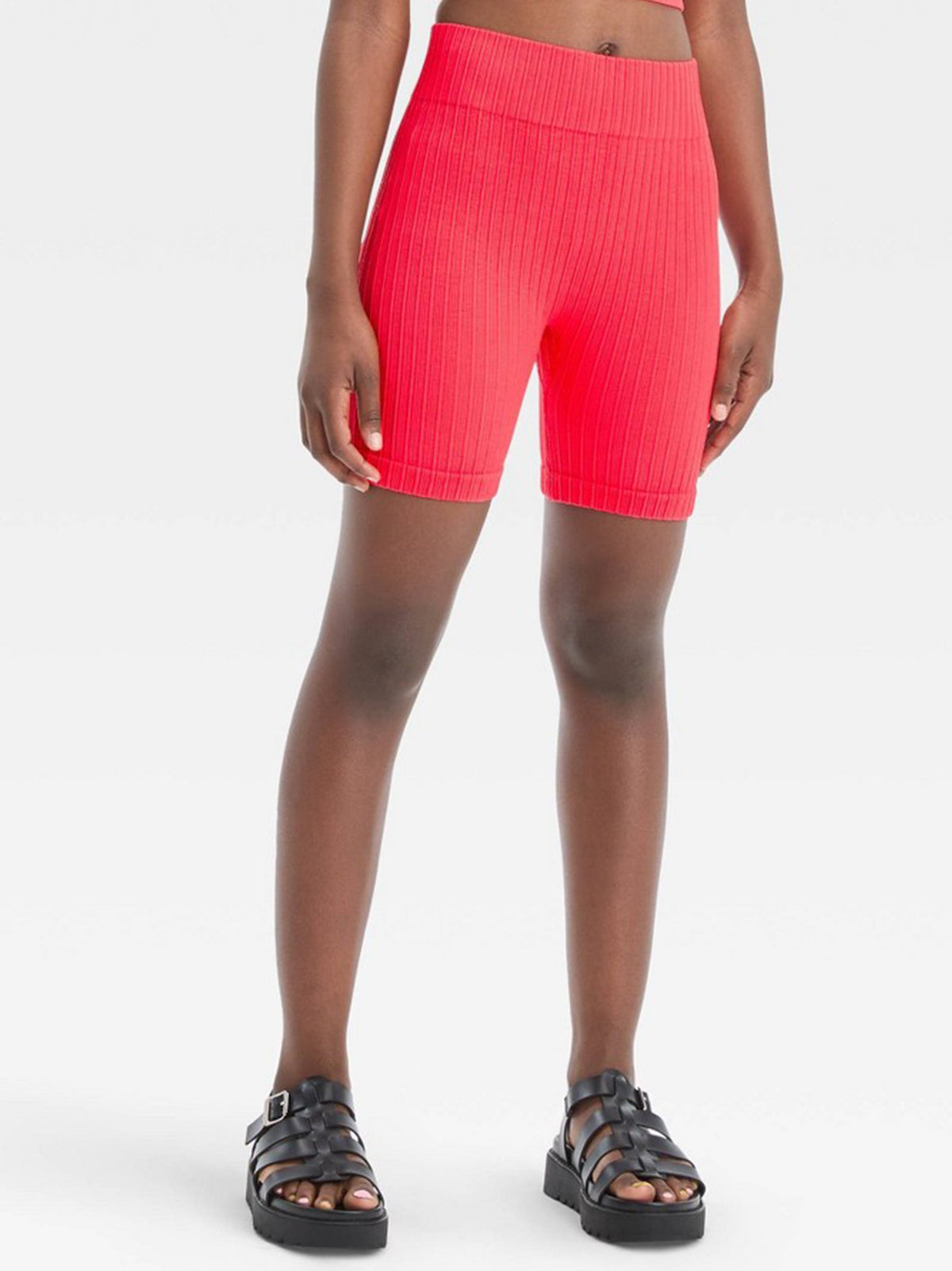 Image for Kids Girl Ribbed Bike Short,Coral