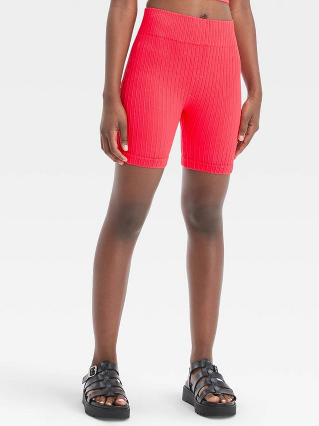 Image for Kids Girl Ribbed Bike Short,Coral