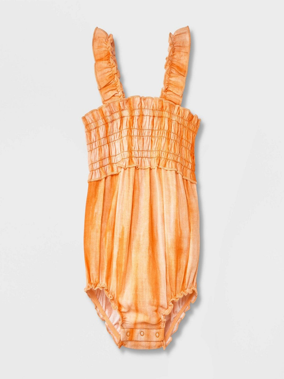 Image for Kids Girl Tie-Dye Smocked Jumpsuit,Orange