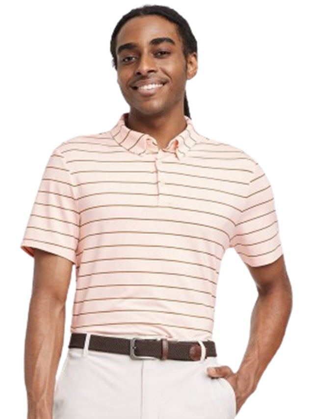 Image for Men's Striped Polo Shirt,Peach