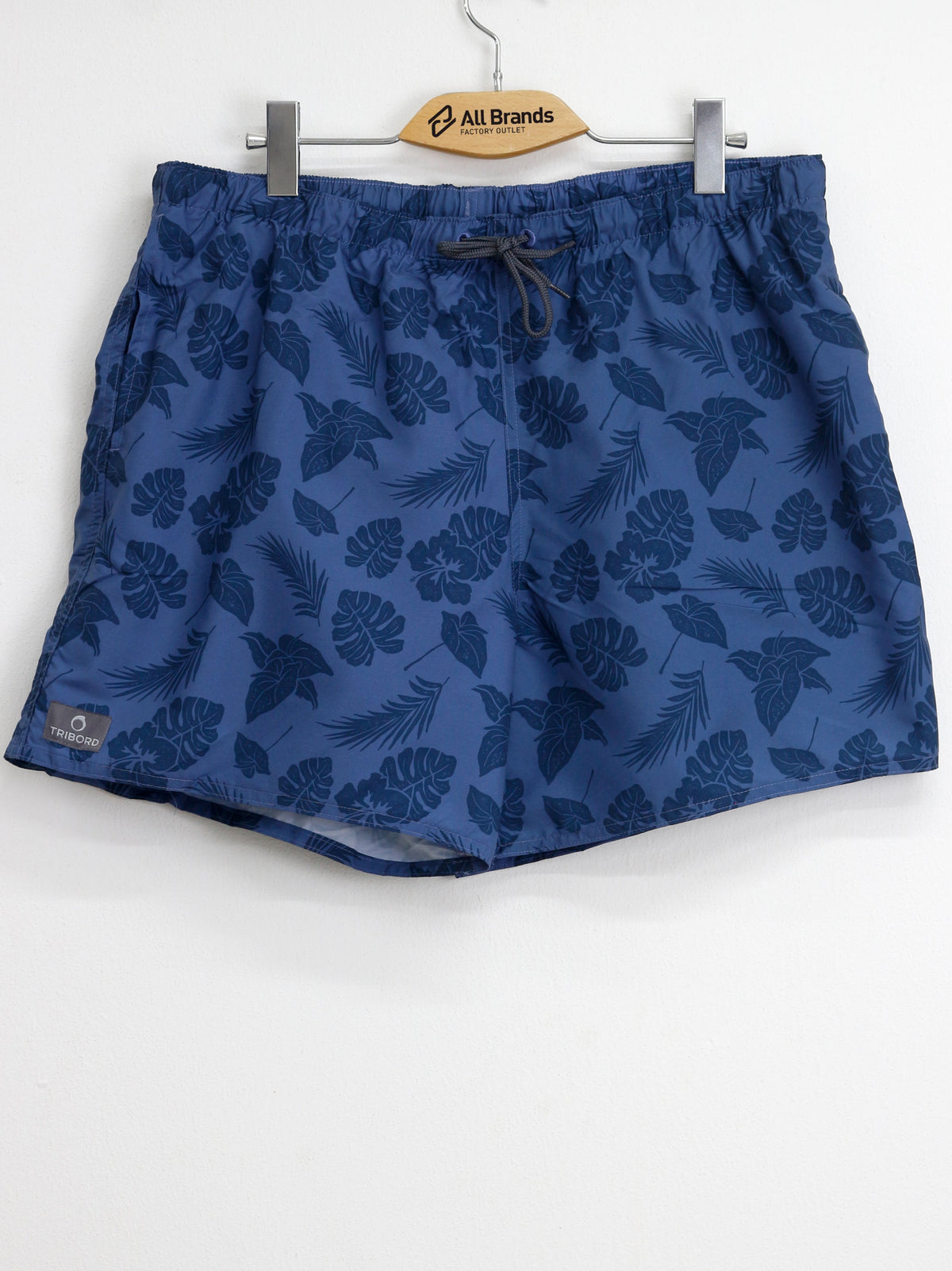 Image for Men's Leaf Printed Swim Short,Dark Blue