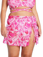 Image for Women's Heart Printed Side Tie Mesh Skirt,Rose