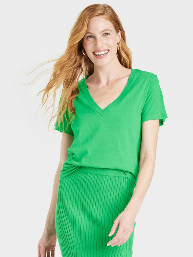 Image for Women's Plain Solid T-Shirt,Green