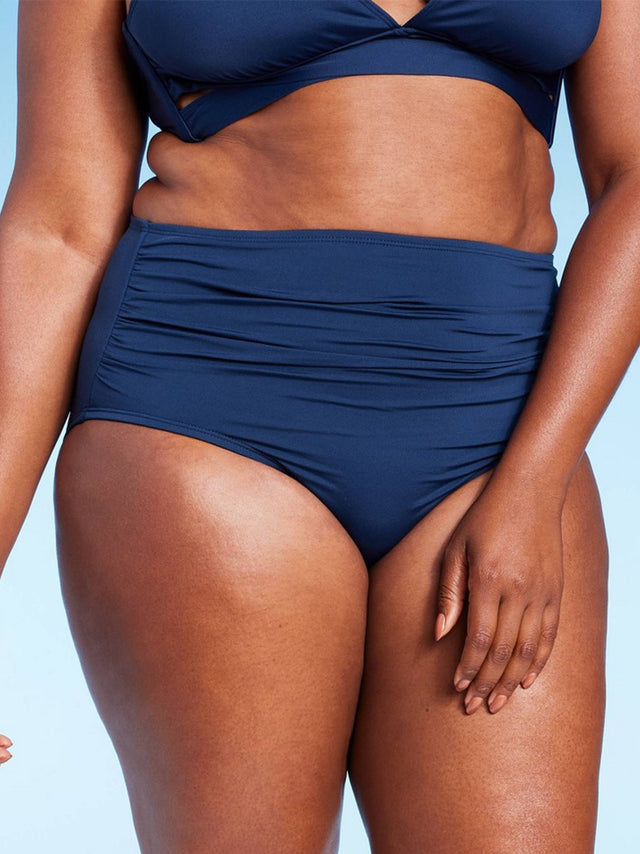 Image for Women's Shirred Bikini Bottom,Navy