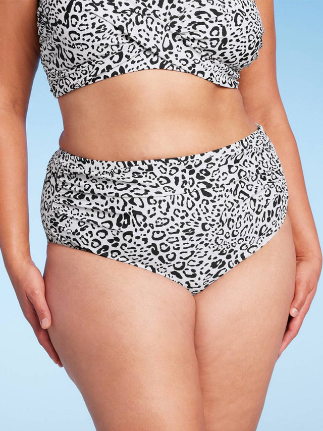 Image for Women's Leopard Printed Bikini Bottom,Cream