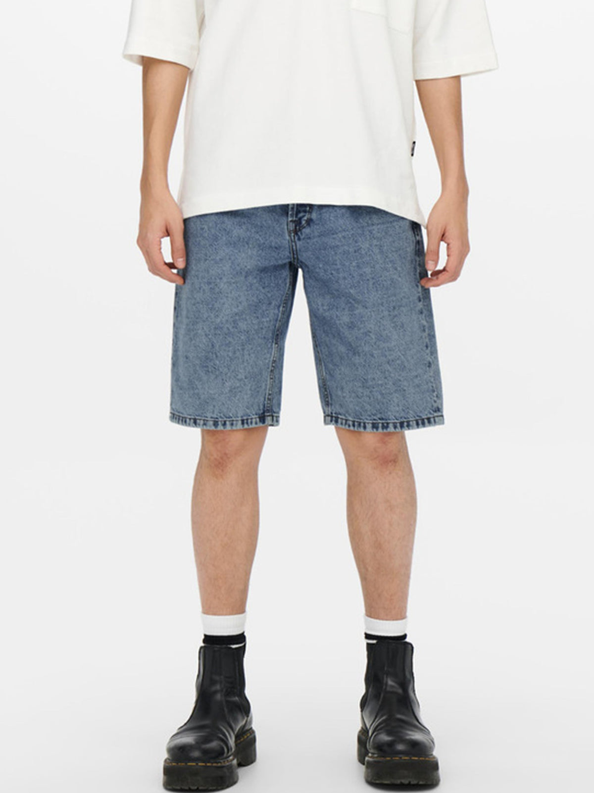 Image for Men's Washed Denim Short,Blue