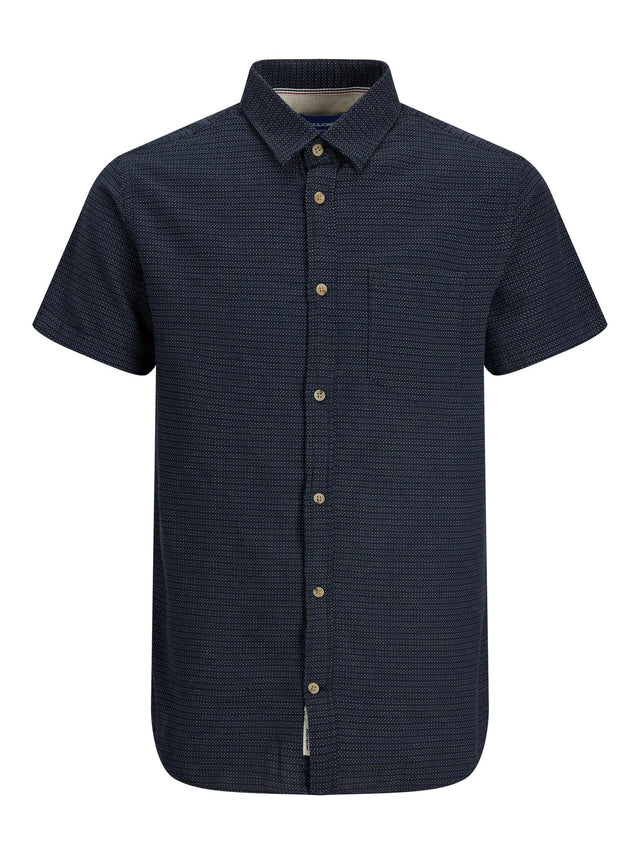 Image for Men's Textured Dress Shirt,Navy Blue