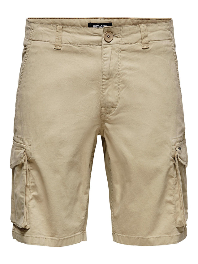 Image for Men's Plain Solid Cargo Short,Beige