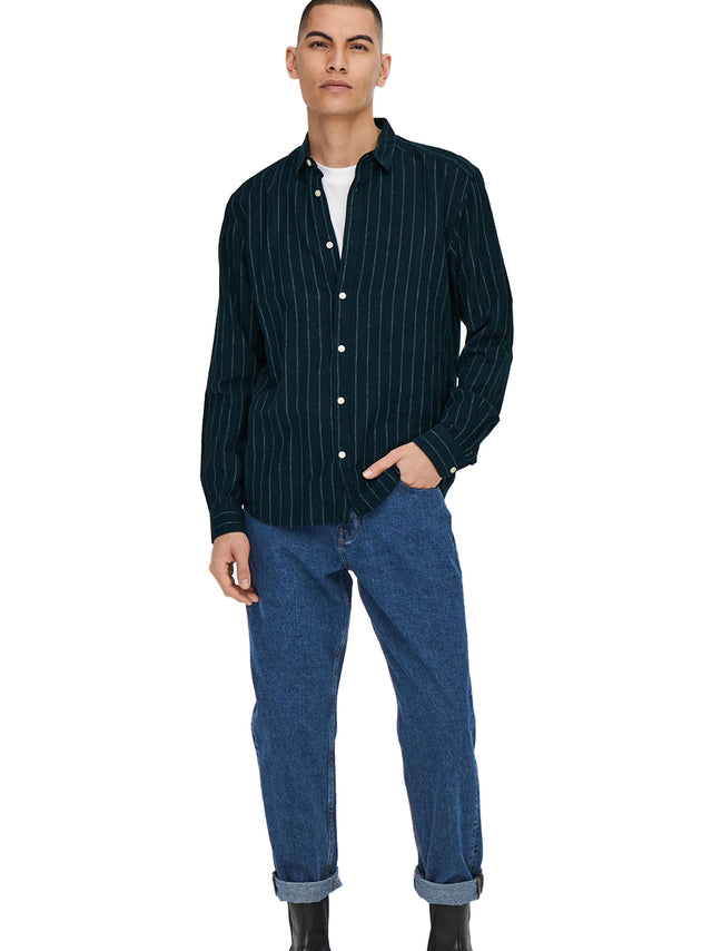 Image for Men's Plain Solid Jeans,Navy Blue