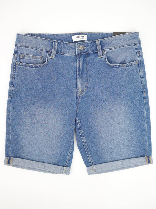 Image for Men's Washed Denim Short,Blue
