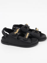 Image for Women's Chain Trim Chunky Sandals,Black