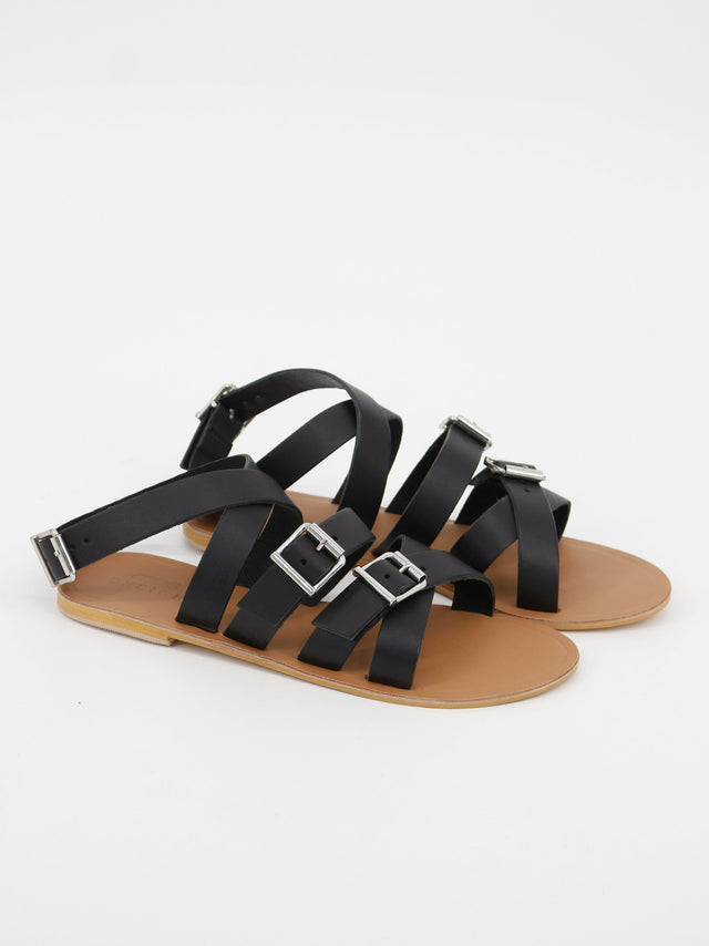 Image for Women's Adjustable Buckle Sandals,Black