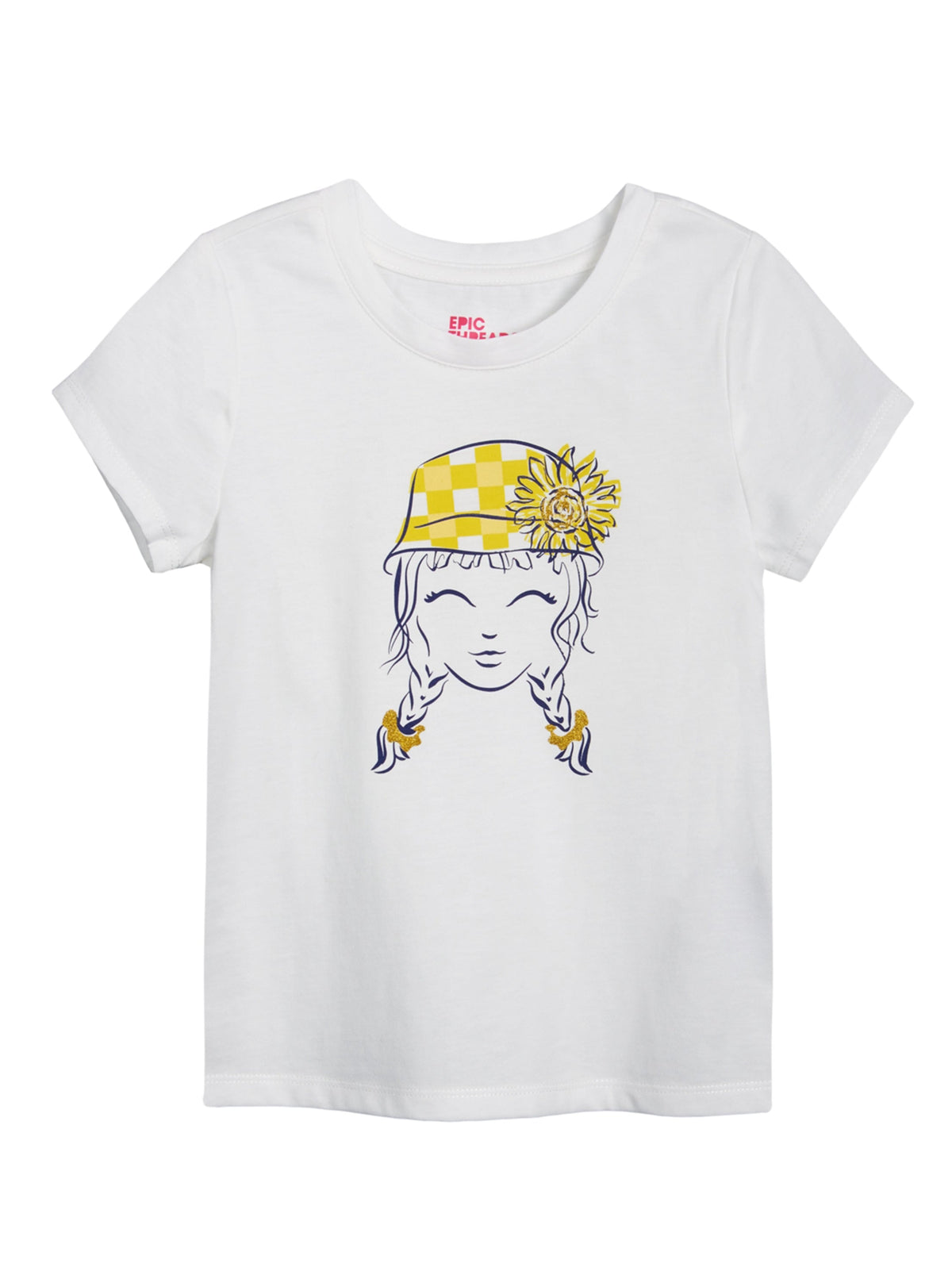 Image for Kids Girl Graphic Printed T-Shirt,White