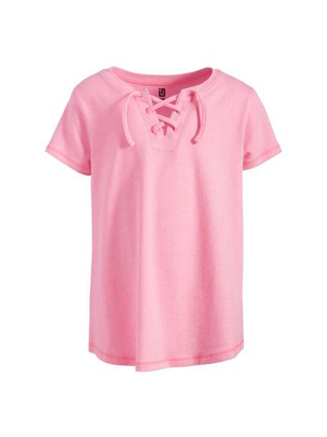 Image for Kids Girl Front Lace Up Detail Top,Pink