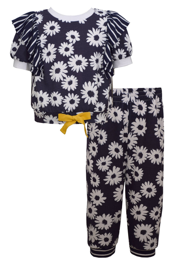 Image for Kids Girl Floral Printed 2 Pcs Set,Navy