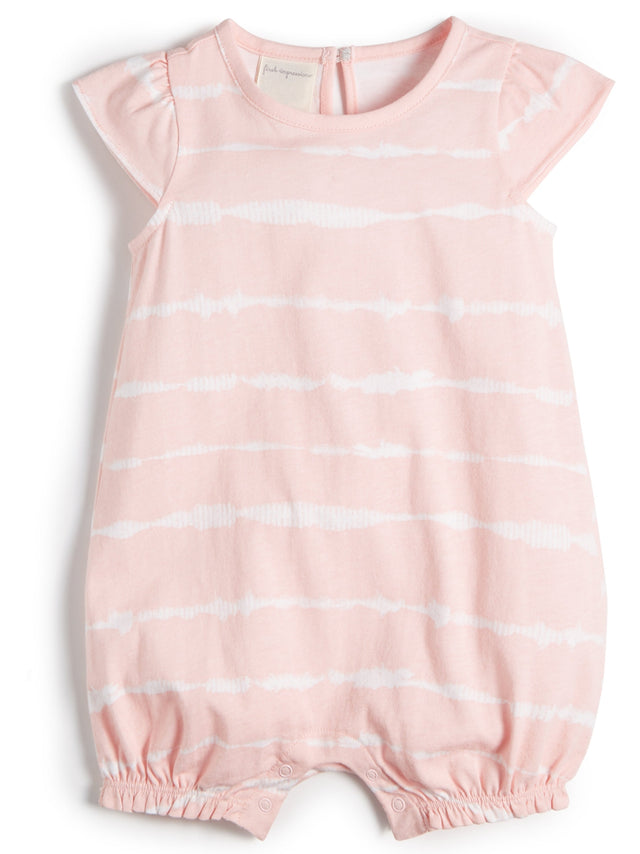 Image for Kids Girl Tie-Dyed Stripes Romper,Light Pink