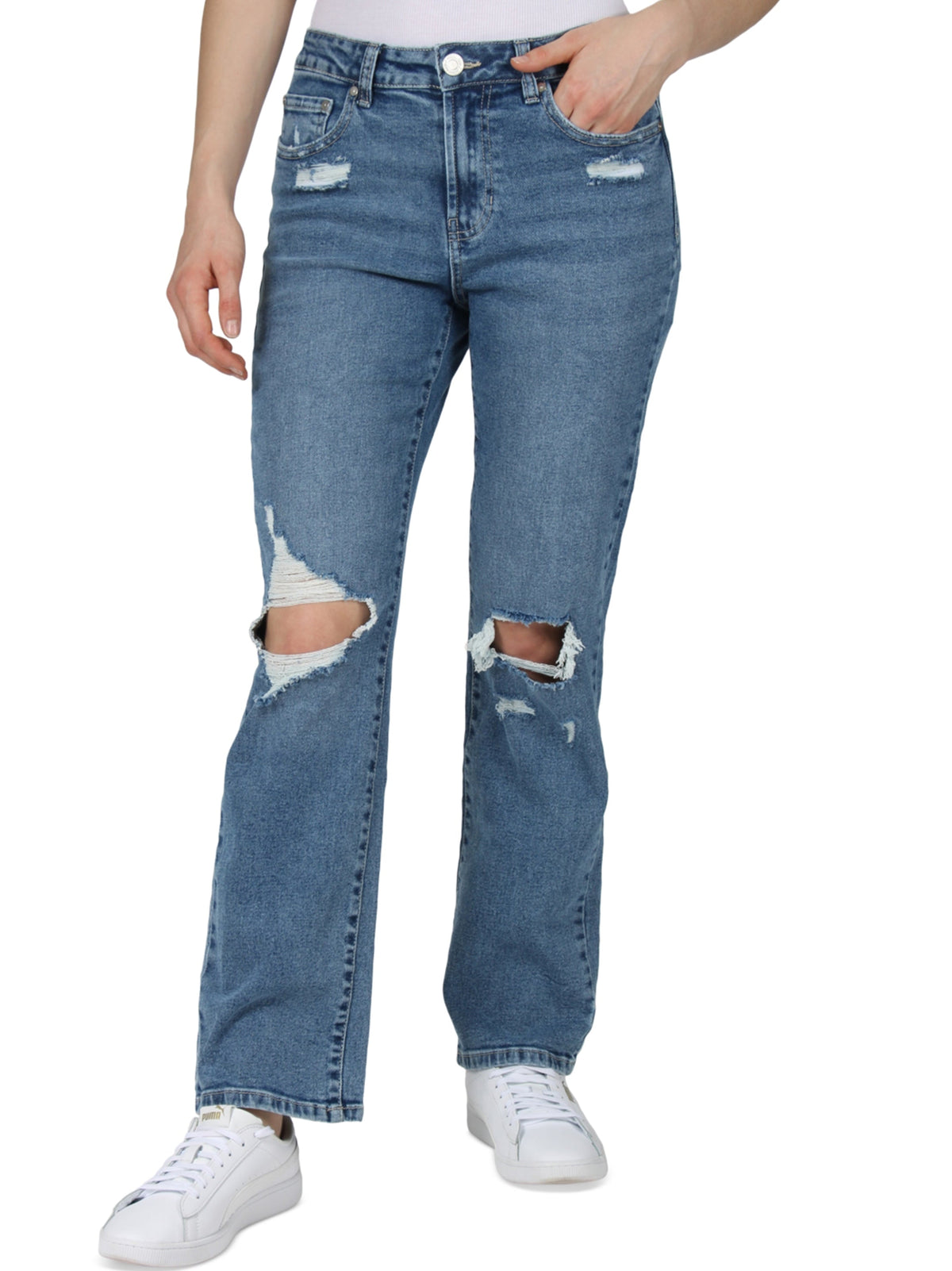 Image for Women's Ripped Jeans,Dark Blue