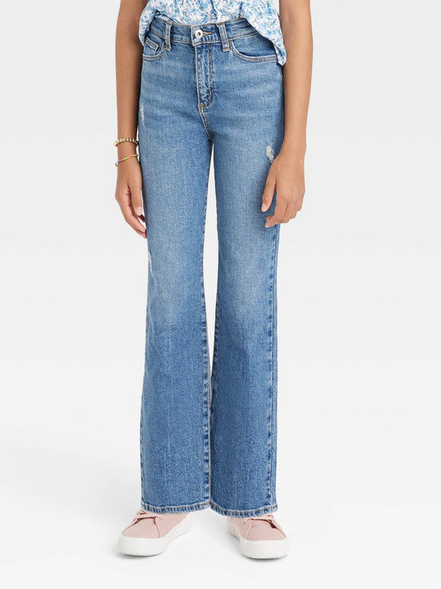 Image for Kid's Girl Ripped Washed Jeans,Blue