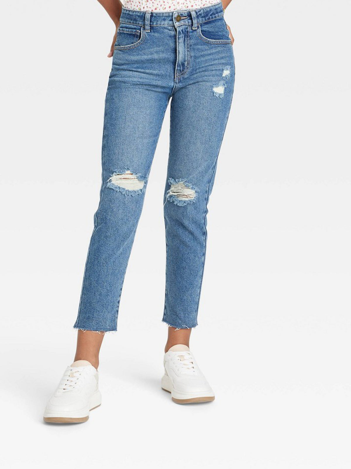 Image for Kid's Girl Ripped Washed Jeans,Blue