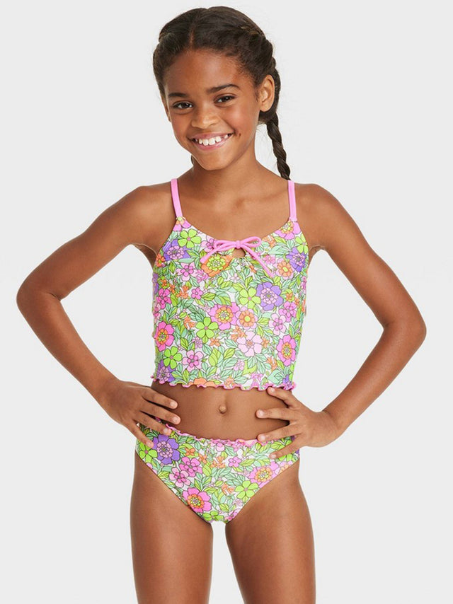 Image for Kid's Girl Floral Printed Tankini Top,Multi