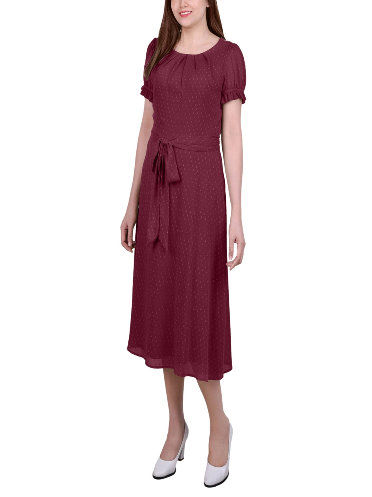 Image for Women's Textured Dress,Wine