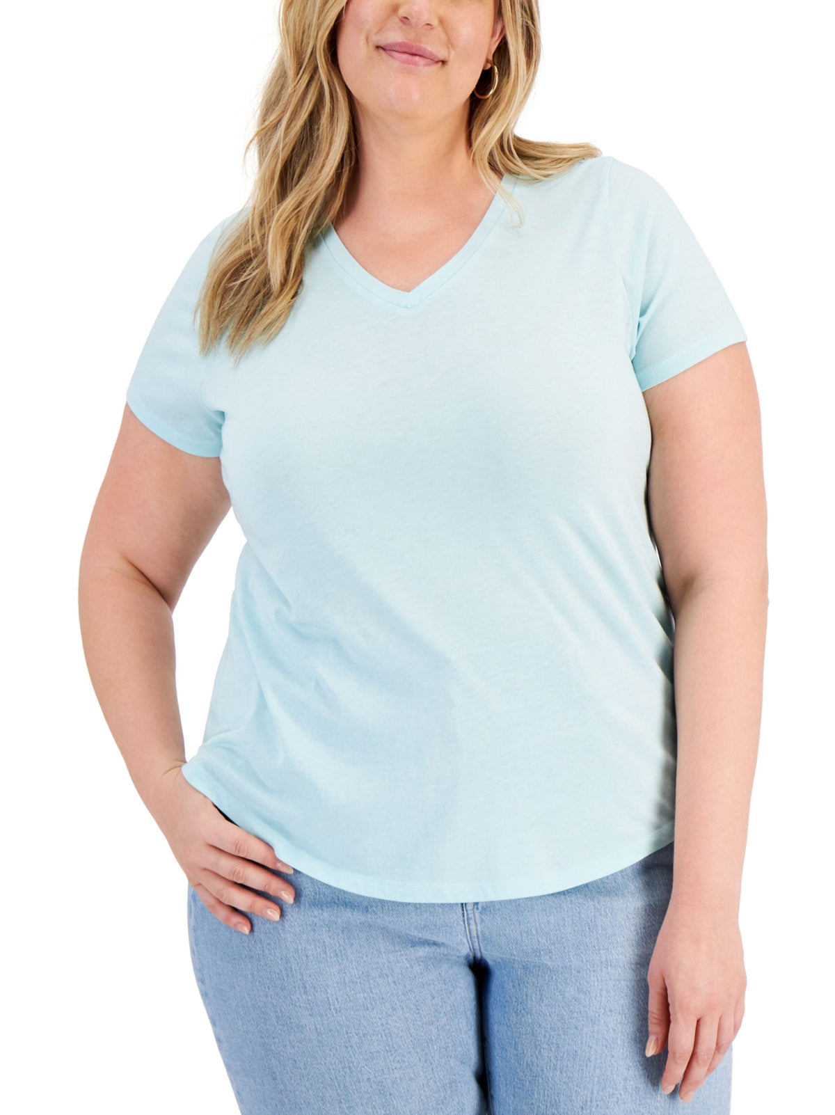 Image for Women's Plain Solid T-Shirt,Aqua