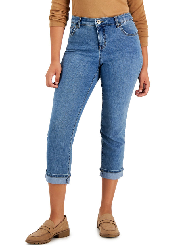 Image for Women's Washed Capri Jeans,Blue