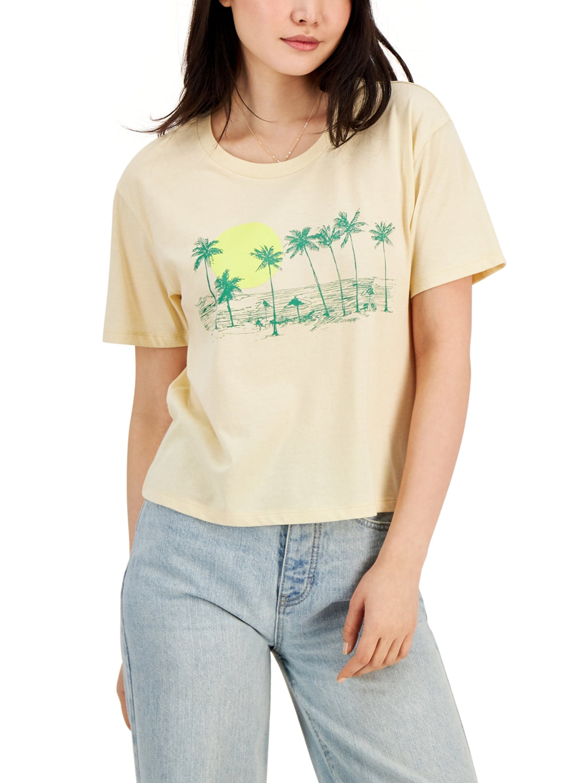 Image for Women's Graphic Printed T-Shirt,Cream
