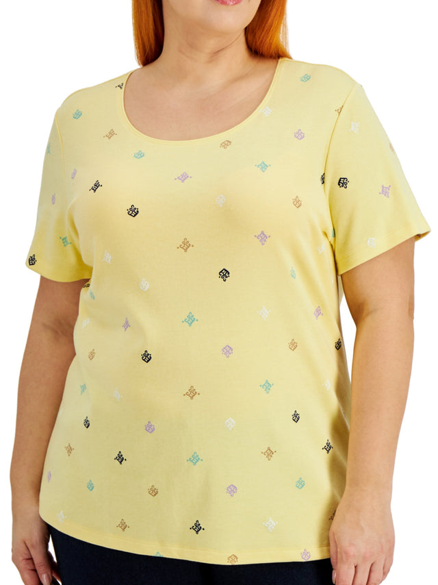 Image for Women's Printed T-Shirt,Yellow