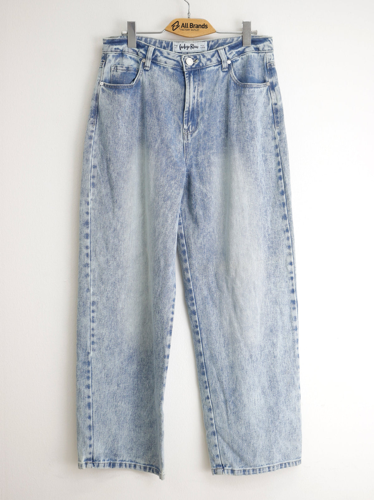 Image for Women's Washed Wide Leg Jeans,Light Blue