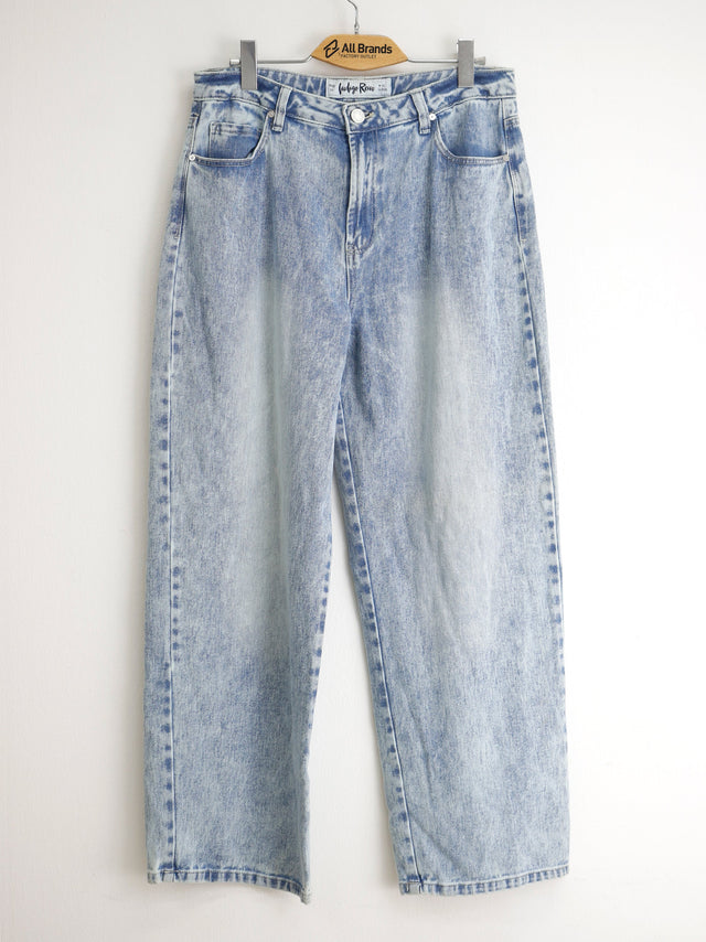 Image for Women's Washed Wide Leg Jeans,Light Blue