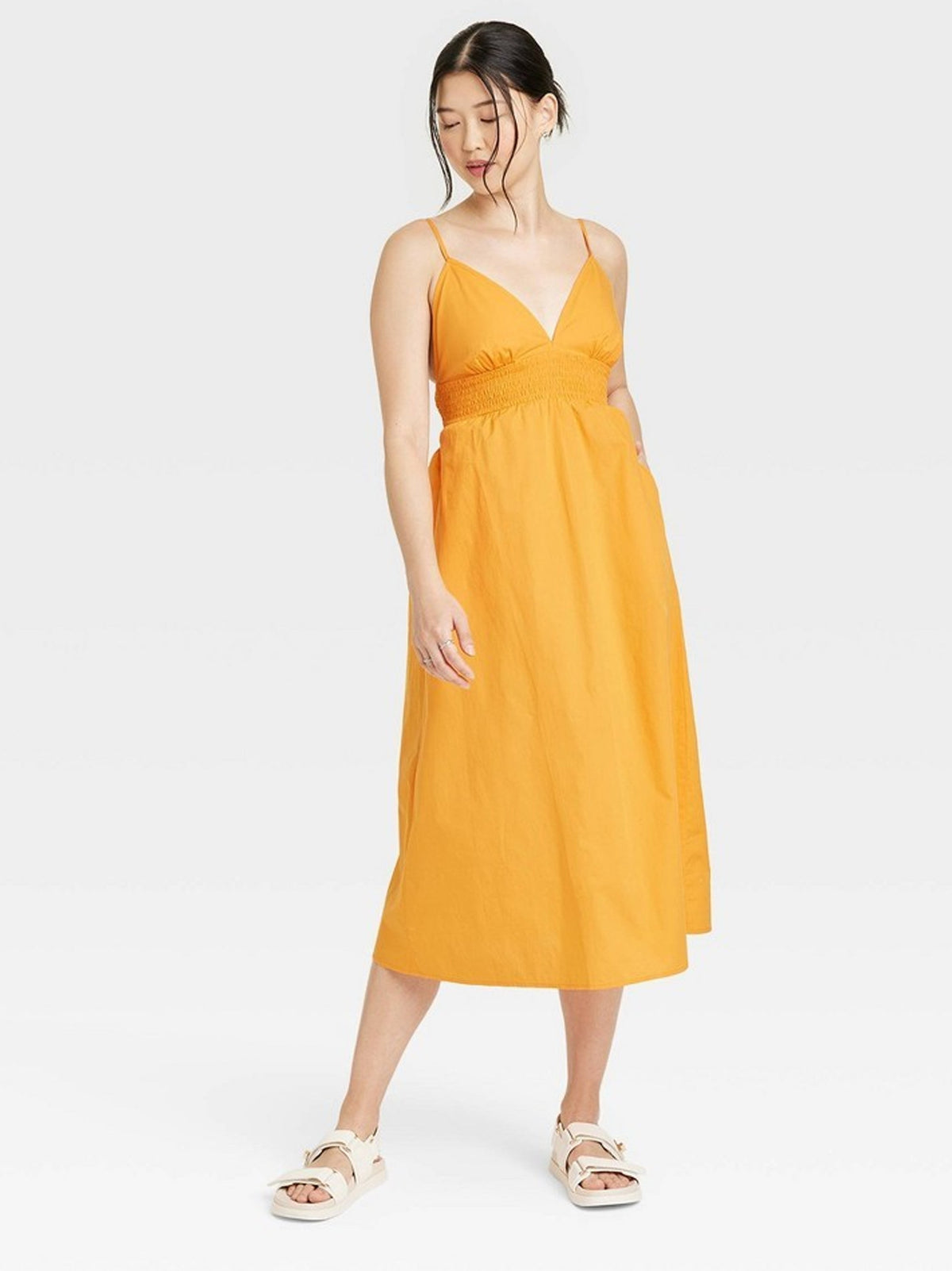Image for Women's Smocked Dress,Orange