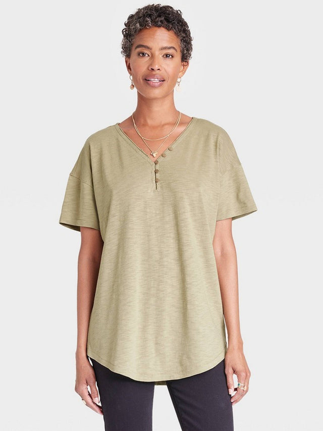 Image for Women's Textured Top,Olive
