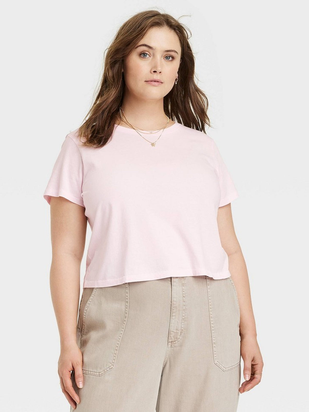Image for Women's Plain Solid T-Shirt,Light Pink