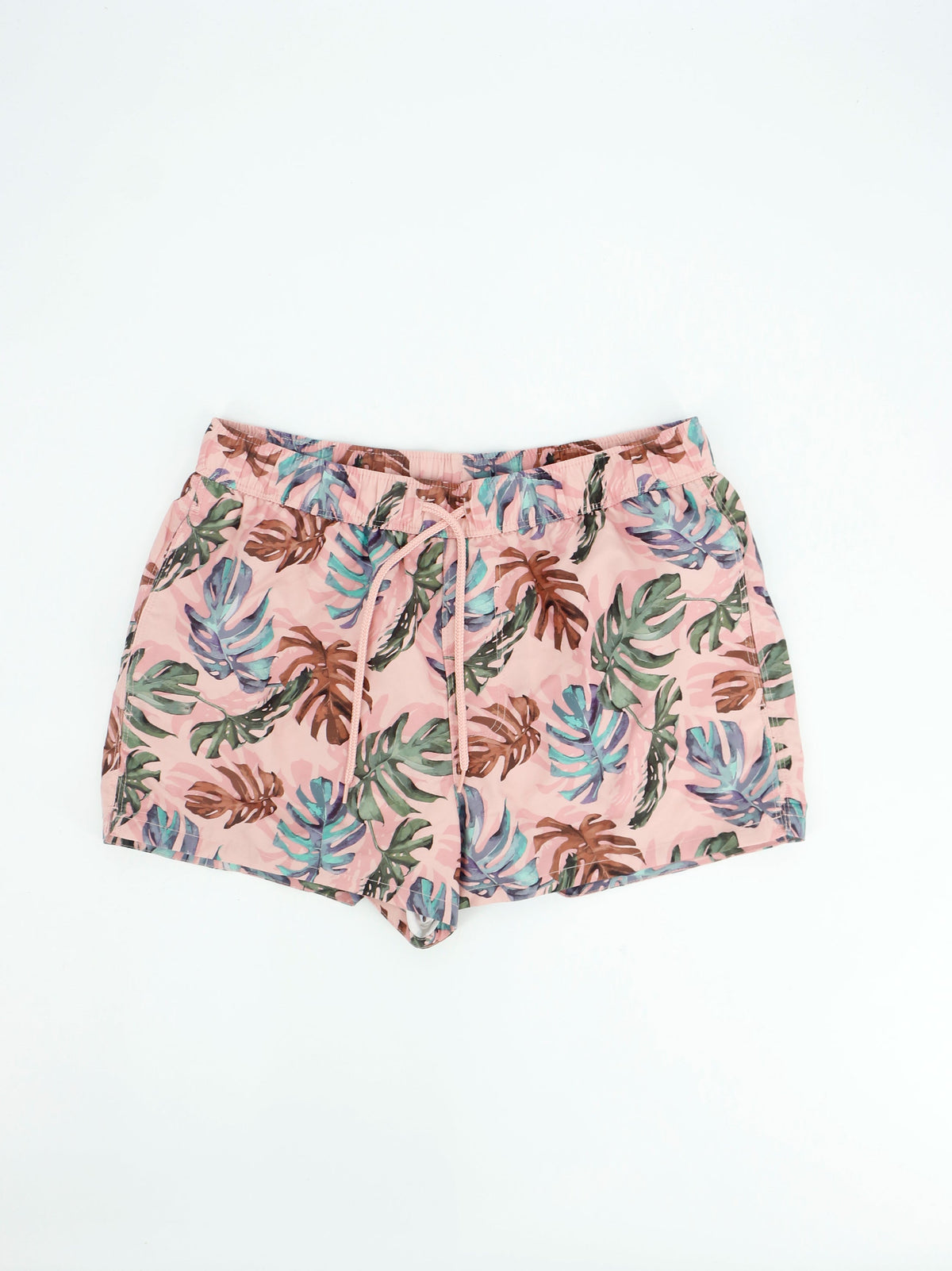 Image for Men's Leaf Printed Swim Short,Light Pink