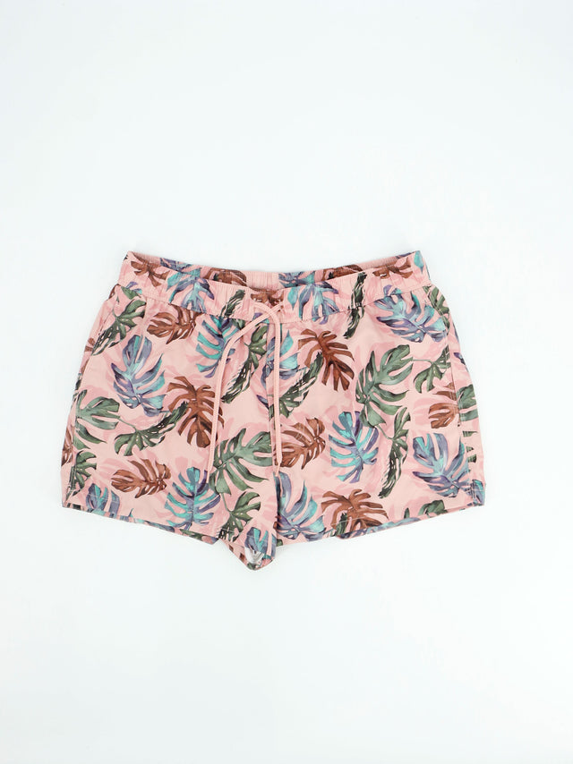 Image for Men's Leaf Printed Swim Short,Light Pink