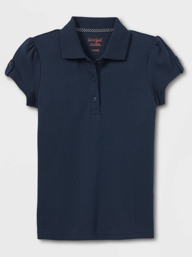 Image for Kids Girl's Plain Solid Polo T-Shirt,Navy