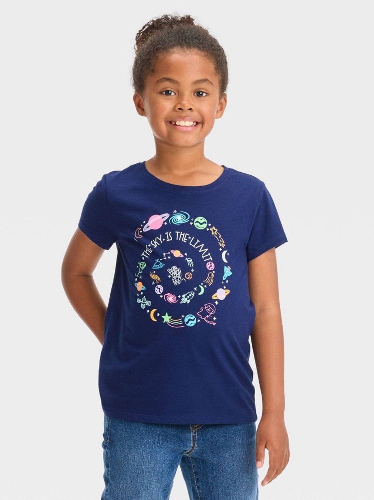 Image for Kids Girl's Graphic Printed T-Shirt,Navy