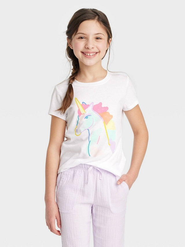 Image for Kids Girl's Graphic Printed T-Shirt,White