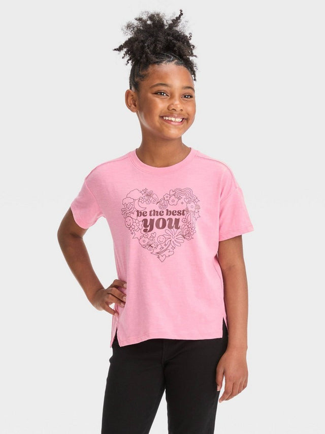 Image for Kids Girl's Graphic Printed T-Shirt,Pink