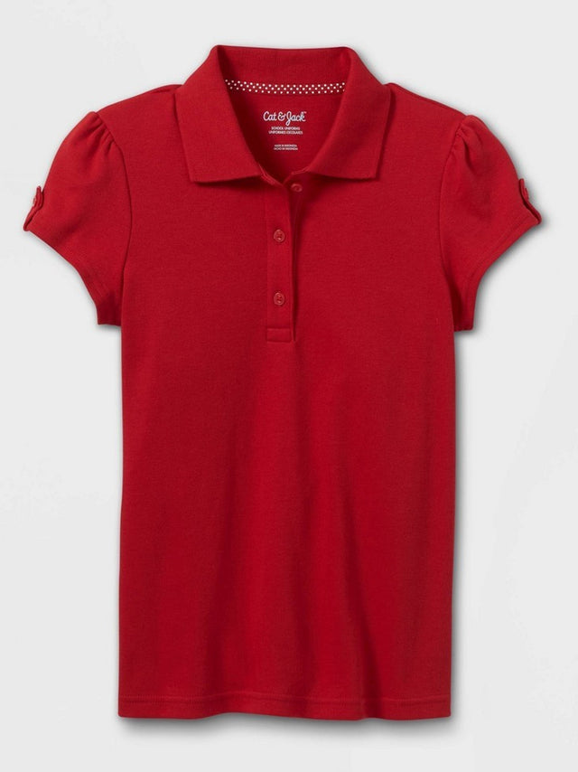 Image for Kids Girl's Plain Solid Polo T-Shirt,Red