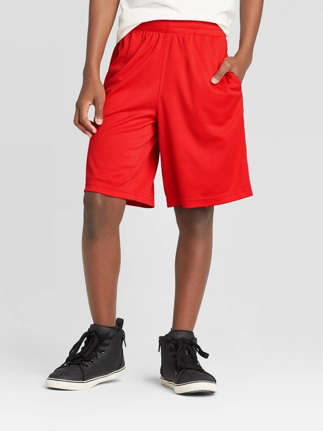 Image for Kids Boy's Plain Solid Sport Short,Red