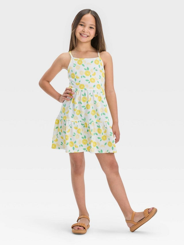 Image for Kids Girl's Graphic Printed Dress,White