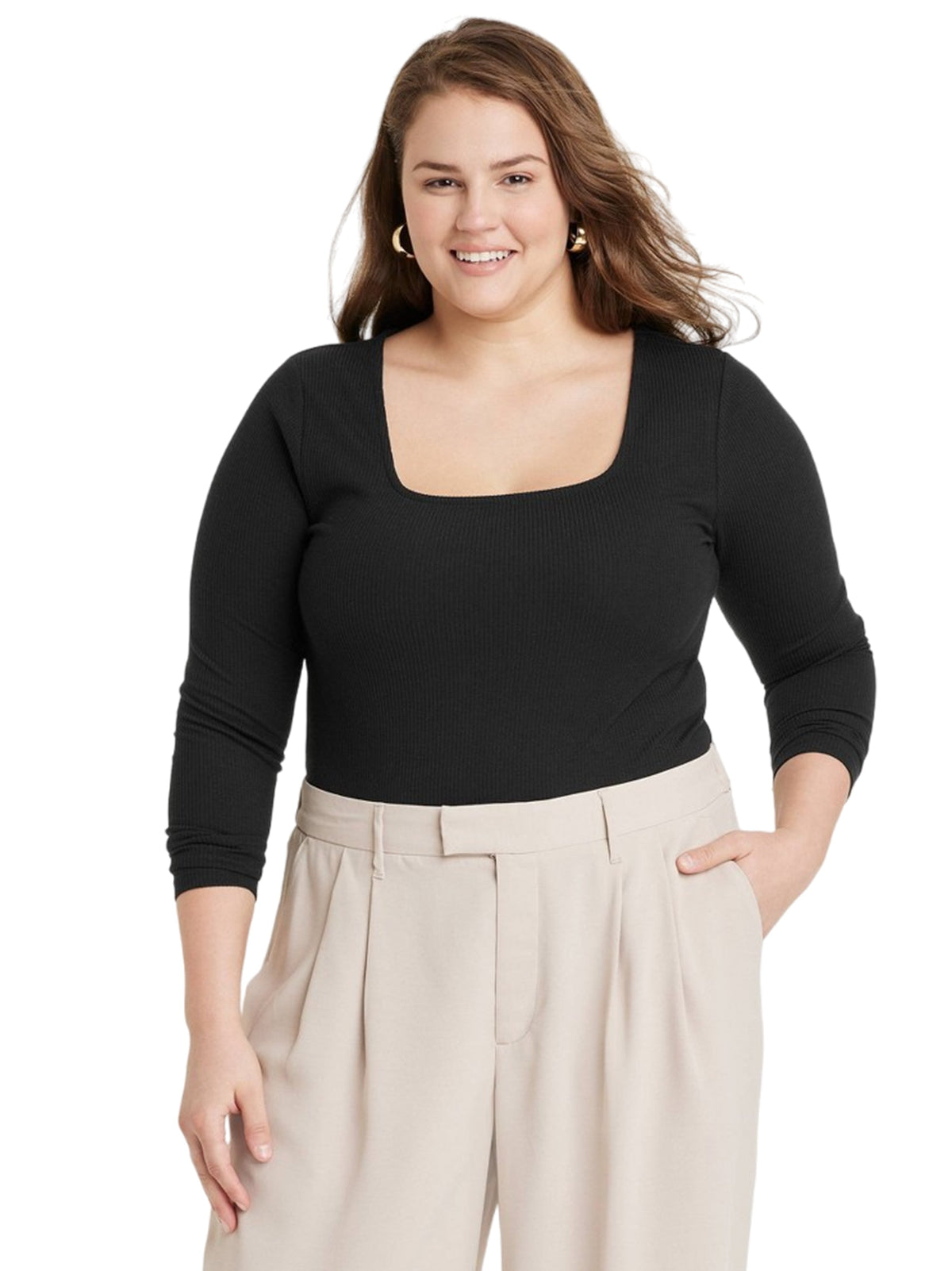 Image for Women's Ribbed Bodysuit,Black