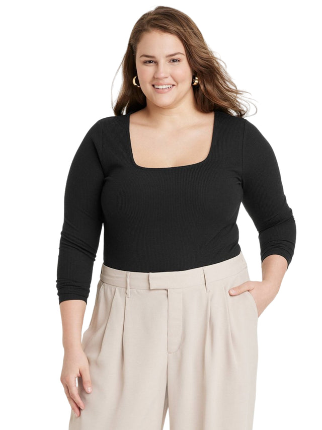 Image for Women's Ribbed Bodysuit,Black