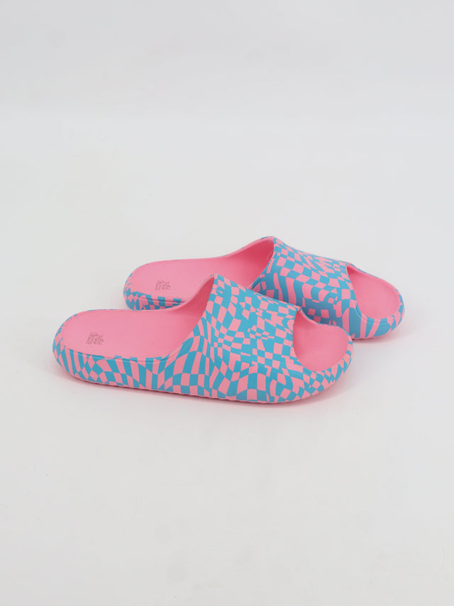 Image for Women's Printed Slippers,Pink/Blue