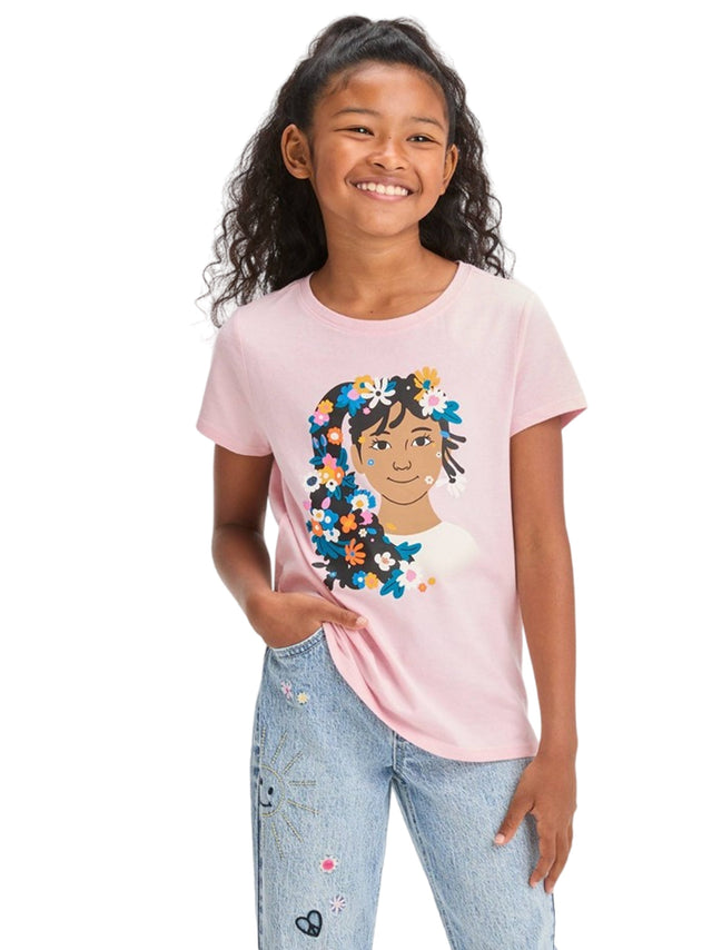 Image for Kids Girl's Graphic Printed T-Shirt,Light Pink