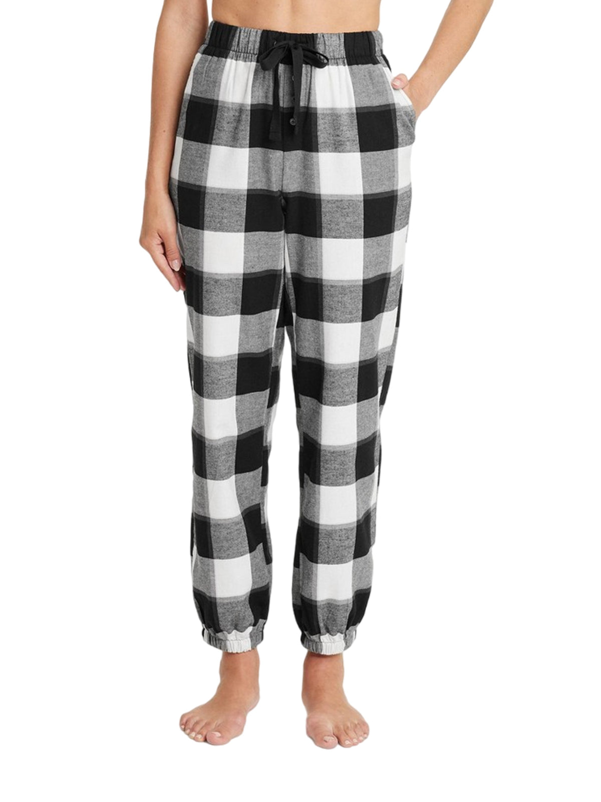 Image for Women's Plaid Sleepwear Pants,Black/Grey