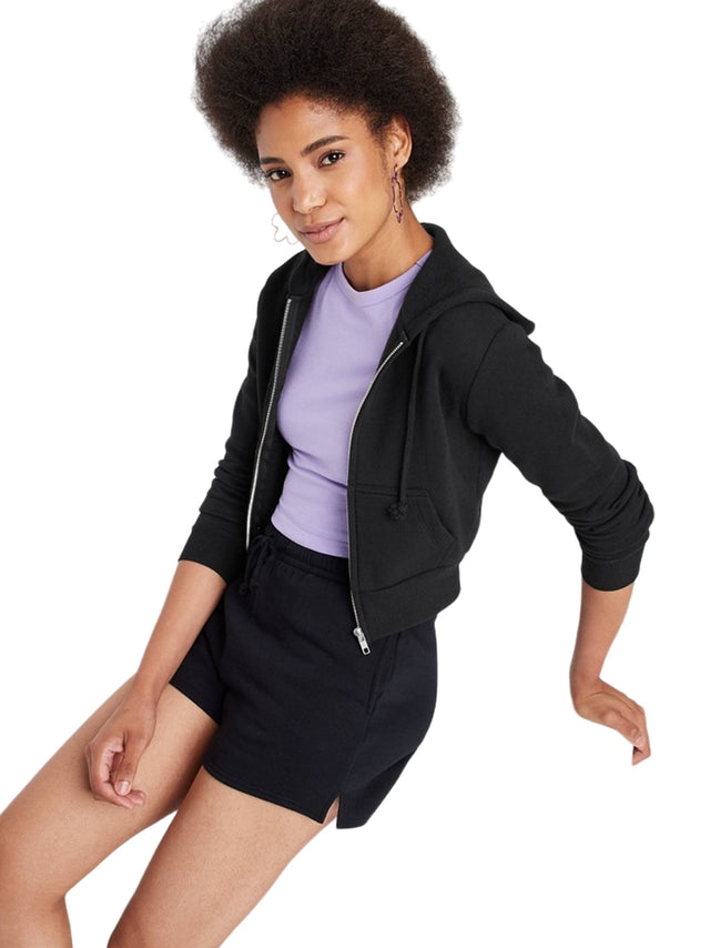 Image for Women's Plain Solid Jacket,Black